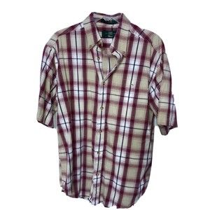 Orvis Shirt Mens Medium Short Sleeve Button Up Collared Casual Outdoor